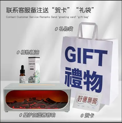 Fireplace Flame Aroma Diffuser Humidifier with Bluetooth Speaker - 10