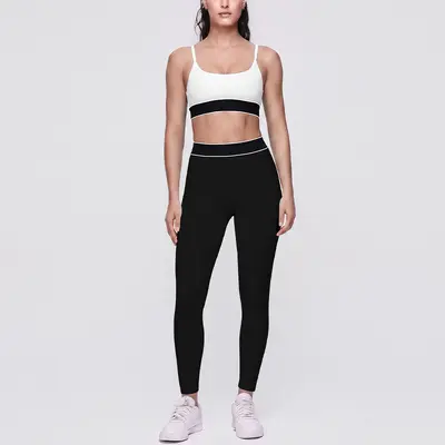 LOSCO fitness takımı kadın askılı antrenman şok emici geniş bel kaldırıcı pilates hızlı kuruyan nefes alabilen çıplak his yoga kıyafeti