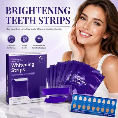V34 Purple Teeth Whitening Strips, Daily Cleaning - 3