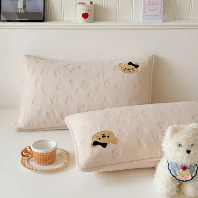 Quilted Pillowcase Pair 48x74cm Waterproof Anti-Oil - 10