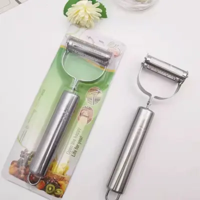 不锈钢削皮刀三件套 刮皮器土豆三合一水果刨丝器切菜多功能瓜刨 - 9