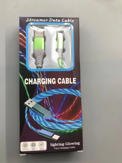 Apple 15 Huawei Schnelladekabel USB-Typ-C Auto LED Laufeffekt 1m 2m passend Streamer leuchtend Datenkabel - 12