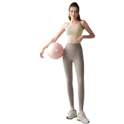 High-Waist Hip-Lifting Yoga Set, Racerback Top, Tummy Control - 6