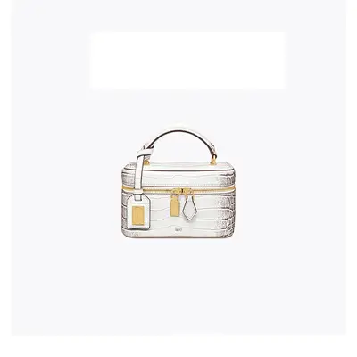 Women's Small Square Crossbody Bag, Crocodile Embossed, Light Luxury - 4