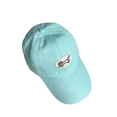 2026 New Korean Style Polka Dot Cat Baseball Cap Unisex Cute Versatile Face-Flattering Small Embroidery Duck Bill Hat Trendy