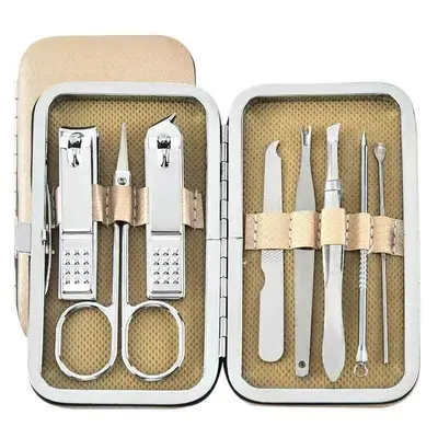 Yeni tırnak makası 19 parçalı set, eğik tırnak makası, pedikür, kulak toplama kaşığı, manikür seti - 12