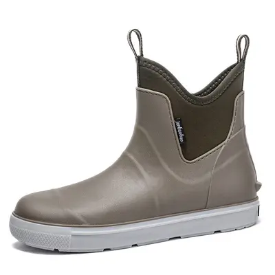 Herren-Regenstiefel braun, wasserdicht, verschleißfest, flach - 10