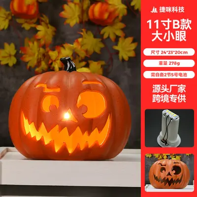 Halloween-Kürbislaterne hohl gearbeitet mit Leuchteffekt, für Innen und Außen