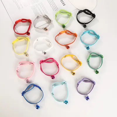 Colorful Velvet Cat Bell Collar, Adjustable, Handmade DIY