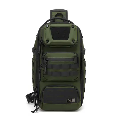 OZUKO Functional Chest Bag Crossbody Bag Expandable Multi-pocket Adjustable Shoulder Strap Men's Outdoor Cycling Single Shoulder Bag - 9