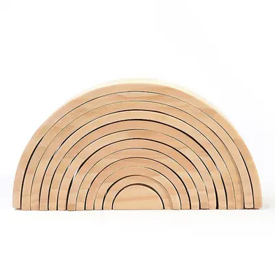 Wooden Rainbow Stacking Block Toy, Color Recognition, Ages 3-10 - 9