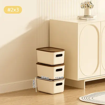 Robuste PP-Aufbewahrungsbox mit Deckel, braun - 9