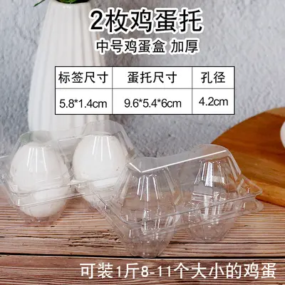 Transparent Plastic Egg Carton, Disposable, 10-Piece, for Chicken, Pigeon, Duck and Quail - 10