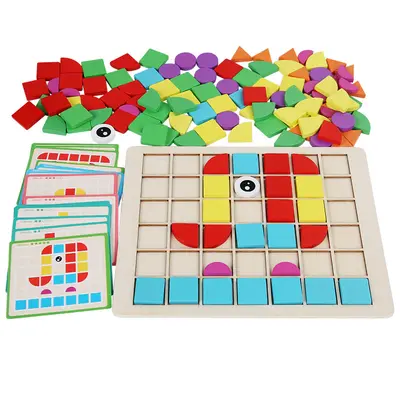 Holzpuzzle mit Formen, Montessori-Lehrmittel - 5