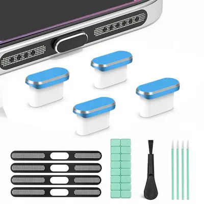 Telefon Toz Koruma Ağı USB C Toz Kapağı iPhone 15/16/17 için Toz Koruma Temizleme Seti - 12