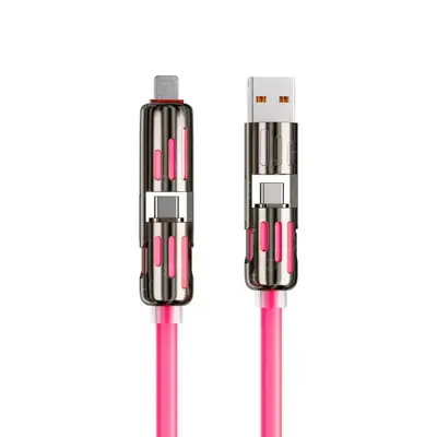 Neues 240W LED-Lichtsäule 4-in-1 Schnellladekabel Type-C Schnellladekabel für Apple, Huawei und Android Universal - 12