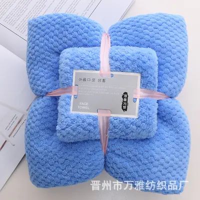 Toptan ananas ızgara mercan kadife havlu banyo havlusu seti anne havlusu kalınlaşmış emici yumuşak çabuk kuruyan havlu banyo havlusu özelleştirilebilir - 9
