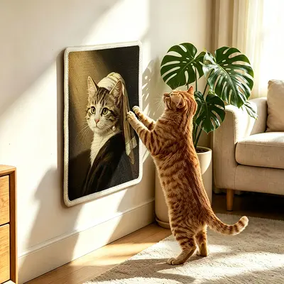 Natural Sisal Cat Scratching Board, Wall-Mounted, Non-Shedding - 2