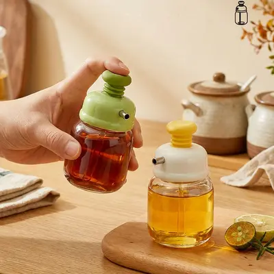 萌可按压控量断流醋湖瓶香油家用厨房分装瓶油瓶玻璃酱油醋调料瓶
