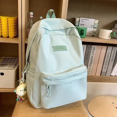 Schulrucksack 2025 für Schülerinnen Preppy-Stil Schulranzen für Schülerinnen der Mittelstufe einfarbig Universität Studentin minimalistischer vielseitiger Rucksack - 10