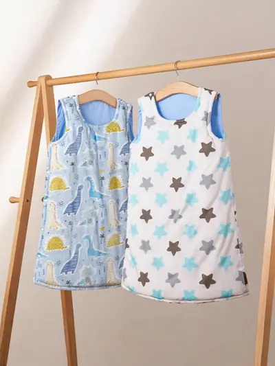 Pure Cotton Children's Sleeping Bag for Spring and Autumn, Sleeveless