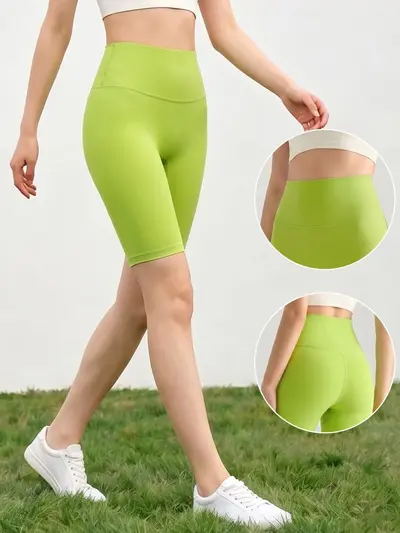 Seamless High-Stretch Yoga Shorts, Peach Butt Fit, Quick-Dry - 3
