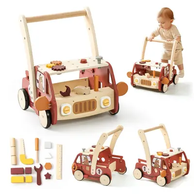 Baby Walker Toy, Multifunctional, Anti-Rollover, Building Block Cart