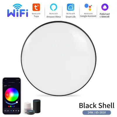 Tuya WiFi Smart Ceiling Light, RGBCW, Dimmable, Alexa and Google Compatible - 12