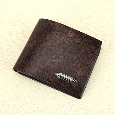 Men's Short Wallet, Large Capacity, Retro PU Leather, Multifunctional - 1