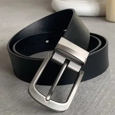 Men's belt %100 genuine leather pin buckle cowhide belt youth versatile fashion men's belt men's wholesale high quality.