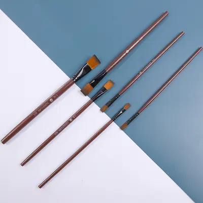 厂家直供批发 油画笔820尼龙毛笔刷 水粉画笔 单双号6支套装 - 4