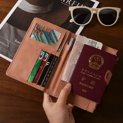 Passport holder, RFID blocking, multiple compartments - 5
