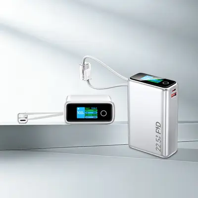 Powerbank 20000 mAh, 22,5 W, mit TFT-Farbdisplay und integriertem Dual-Schnellladekabel - 9