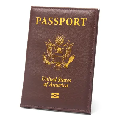 Slim US passport holder, leather, portable, lychee texture, travel - 8