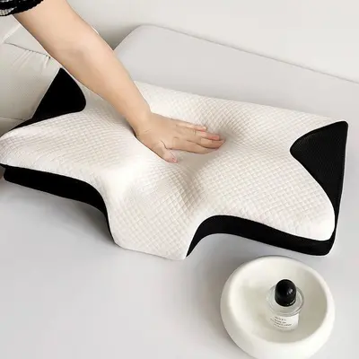 Nackenkissen aus Formgedächtnis-Schaum mit orthopädischer Stütze