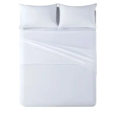 Düz Beyaz Gri Fırçalanmış Ev Tekstili 4'lü Set, 90g