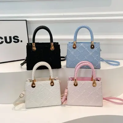 Solid Color Small Square Women's Single Shoulder Bag - 1