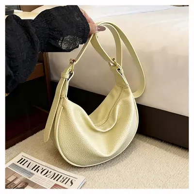Winter Dumpling Bag Women's Soft Leather Single Shoulder Crossbody Bag - 12