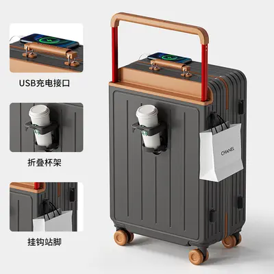 Neues breites Trolley-Koffer-Damenmodell Handgepäck-Koffer großes Fassungsvermögen Reisekoffer Farbkontrast-Trolley-Koffer hoher ästhetischer Wert Zahlenschloss-Koffer - 9