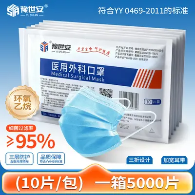 Disposable Surgical Face Mask, Three-Layer, Medical Grade, Individually Packed - 8