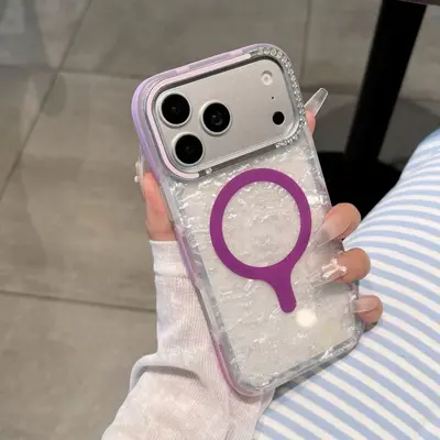 iPhone 17 phone case, glitter star design, premium, full coverage