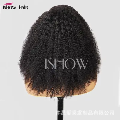 European and American 5*5 Real Human Hair Glueless Wig Cap Kinky Curly Lace Wig Cap Human Hair Wigs