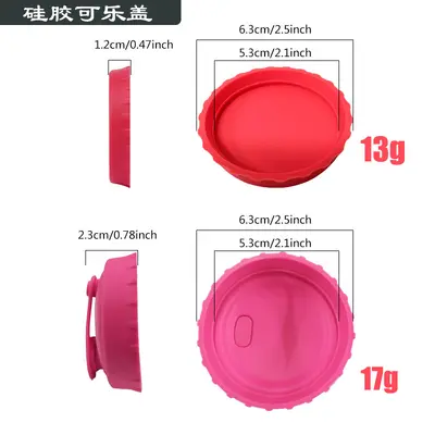 Reusable Silicone Cola Lid for Soda Bottles and Cans, Leak-Proof