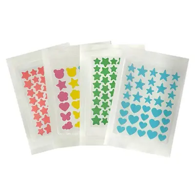 Heart and Star Colorful Hydrocolloid Pimple Patch, Concealing Acne Patch for Makeup - 6