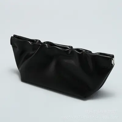 Black leather sunglasses case, large capacity, cloud design - 11