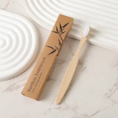 Tek kullanımlık bambu diş fırçası, yumuşak kıllı, kağıt kutulu - 7