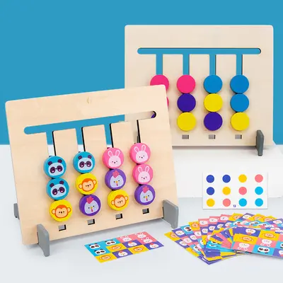 Kids Four-Color Animal Logic Game, Montessori Preschool Educational Toy