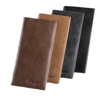 Men's Long PU Leather Wallet with Zipper, Ultra-Thin - 6