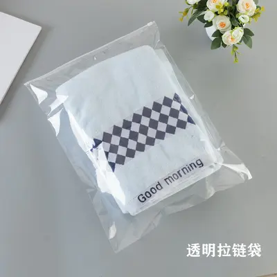 Nokta toptan buzlu fermuarlı çanta şeffaf saklama çantası giyim ambalaj çantası sutyen plastik ambalaj çantası giyim çantası