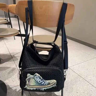 Women's Mesh Fabric Shoulder Bag, Multifunctional Backpack - 3